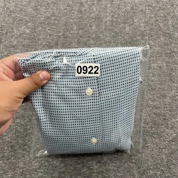 Perry Ellis Button Up Shirt Mens M Geometric Blue LS Oeko-Tex Business NWT $90 - Picture 10 of 10